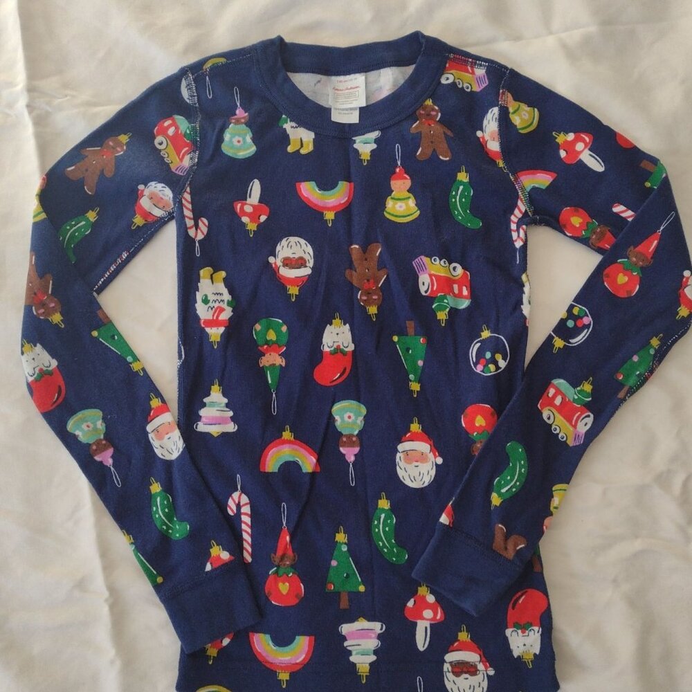 Hanna Andersson Kids Christmas Pajama Tops 10 Set of 2 Organic Cotton Thermal - Picture 9 of 11